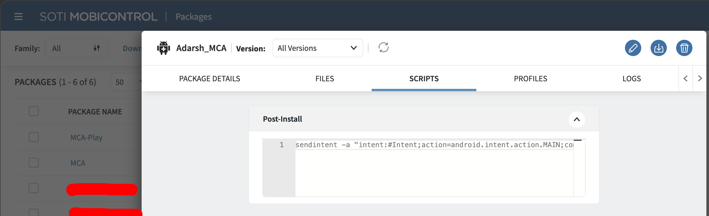 PostInstall RunIntent for client MAC address