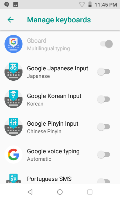 Virtual keyboard google voice typing disable Manually 