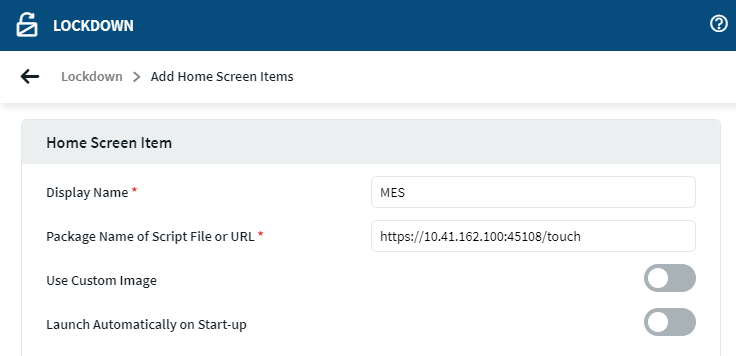 screenshoot lockdown configuration