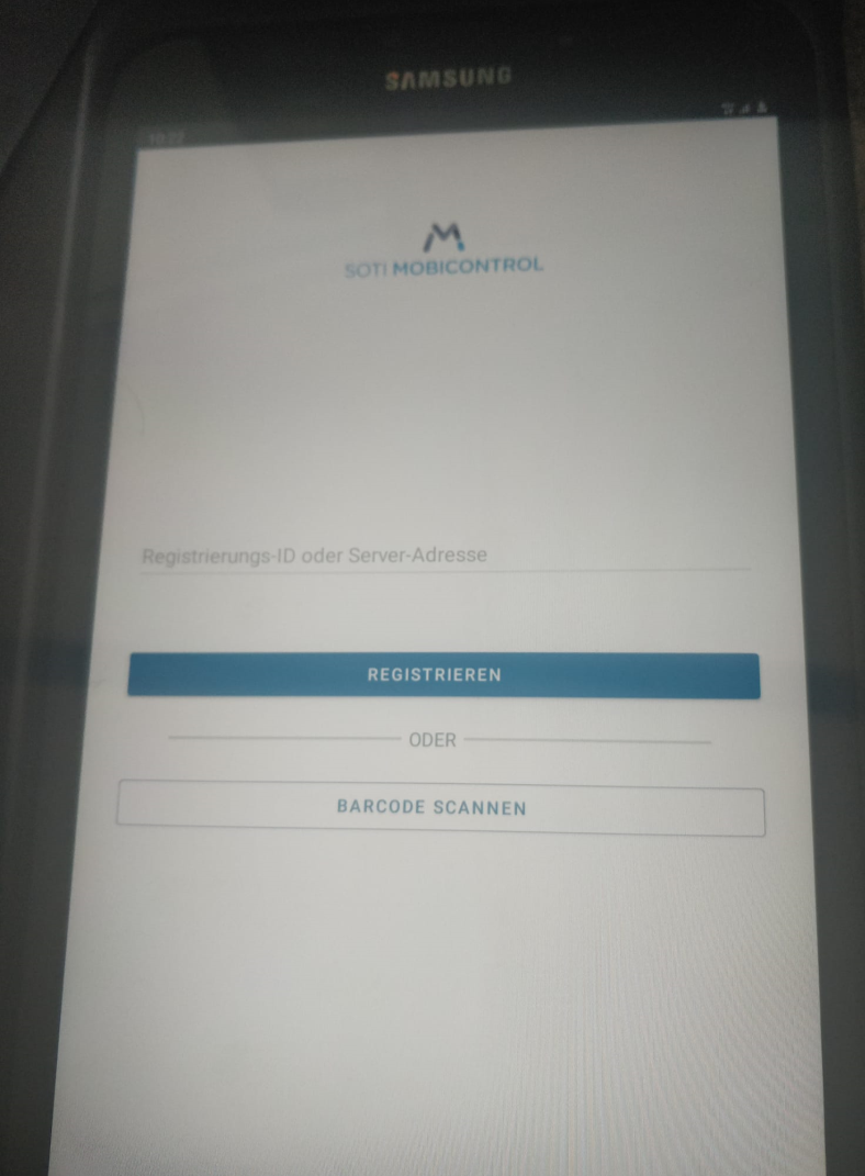 Empty enrollment screen