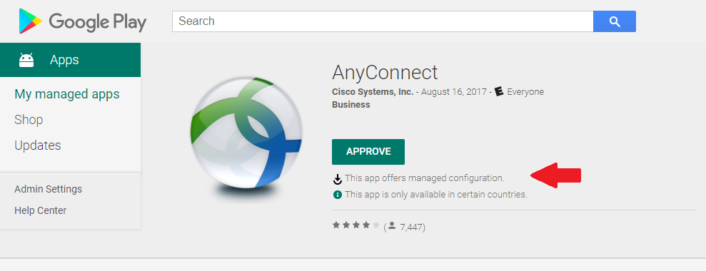 Per app VPN enabled VPN clients 