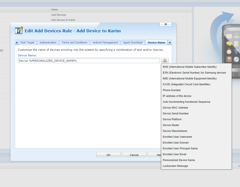 Supported naming Macro's