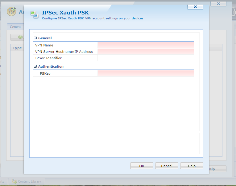 Profil VPN configuration but i don't have where I must between login and password of all users.