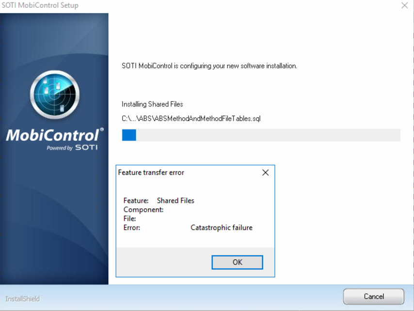 Feature transfer error
