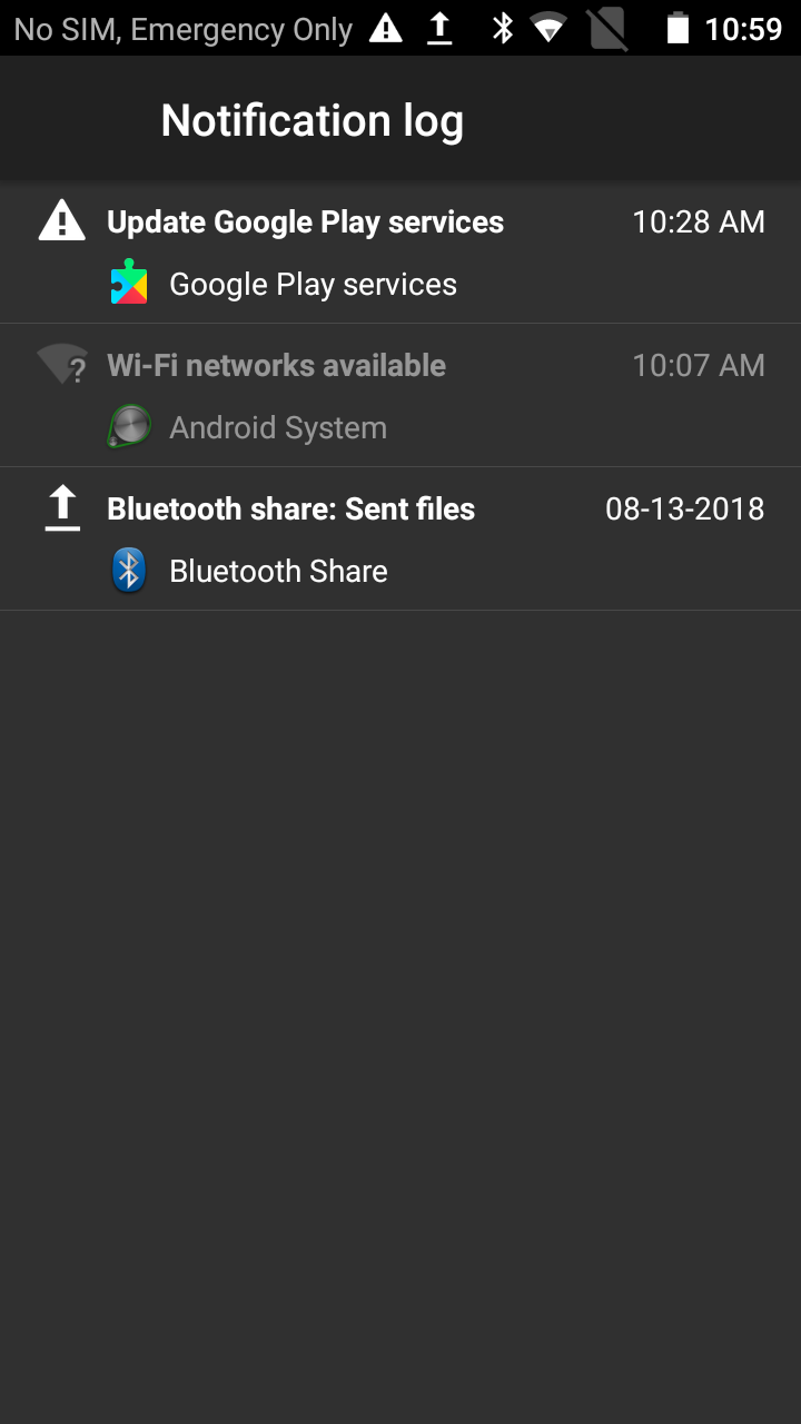 The notification log