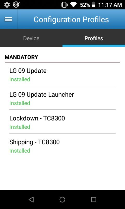 Configuration profiles