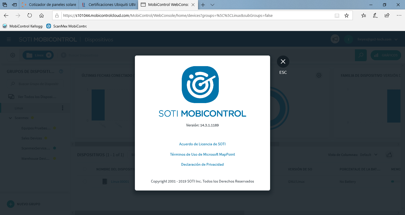 version   Mobicontrol