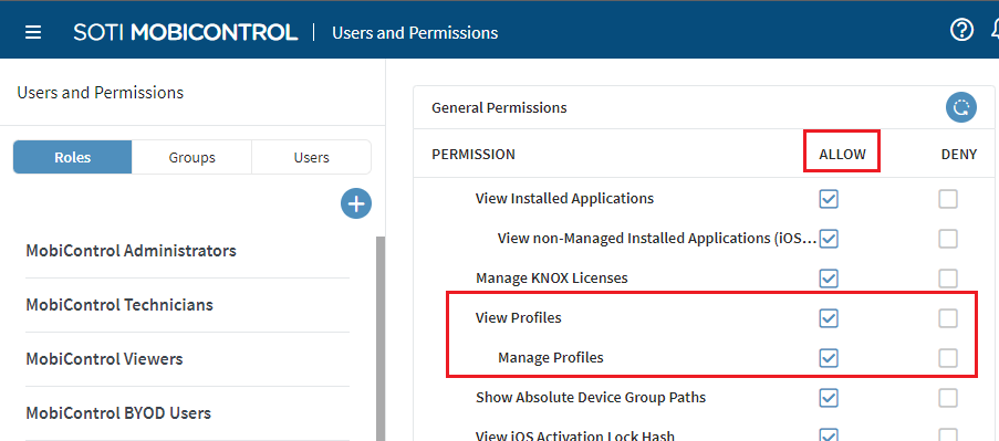 Users and Permissions